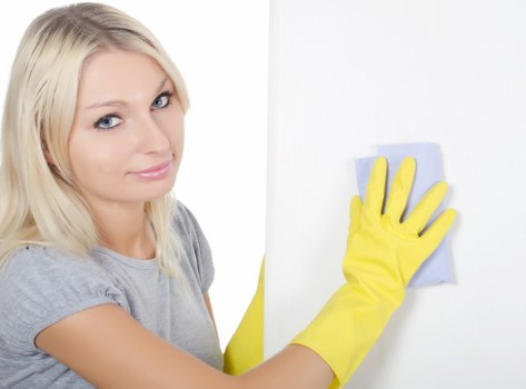 Team member examining service notes for a carpet cleaning issue